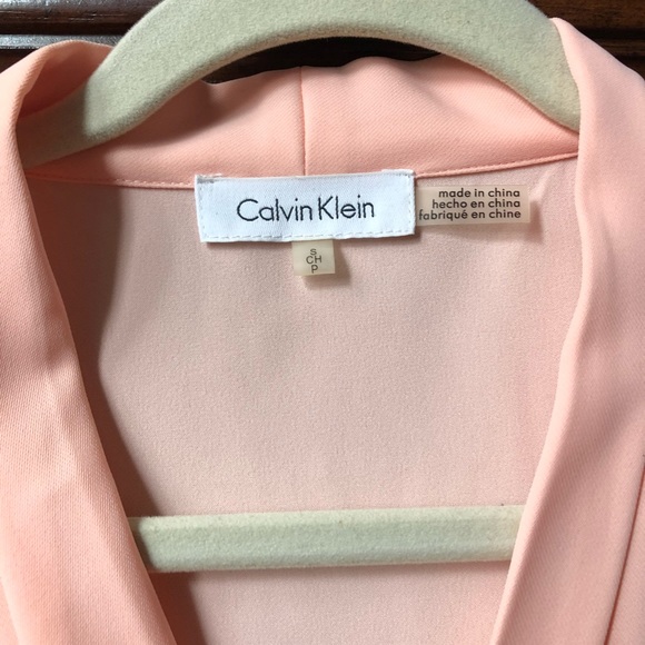 Calvin Klein Pleated V-Neck Blouse in Blush Small - Picture 5 of 7